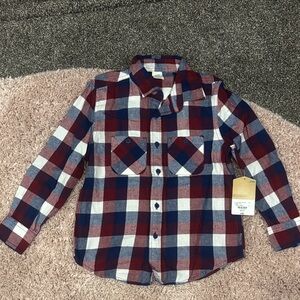 Boys NEW Plaid Kids Shirt - Red, Blue, White
